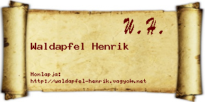 Waldapfel Henrik névjegykártya